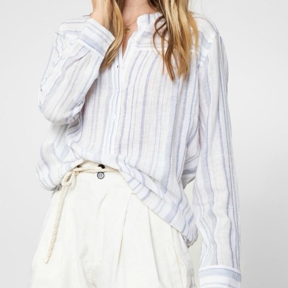 Rails Metallic Chico Linen Blend Button Down